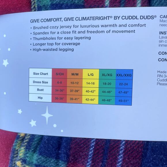 Cuddl Duds Cozy Jersey Base Layer 2 Piece Sz L - Picture 4 of 4